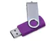 Флешка пластиковая на 16 Гб Flash C1 USB 2.0, soft-touch, фиолетовая / серебристая - фото № 1