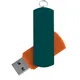Флешка пластиковая на 16 Гб Elegance Color USB 3.0, оранжевая / зеленая - фото № 1