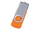 Флешка пластиковая на 16 Гб Flash C1 USB 2.0, soft-touch, оранжевая / серебристая - фото № 2