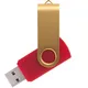 Флешка пластиковая на 16 Гб Twist Color Mix USB 2.0, красная / золотистая - фото № 1
