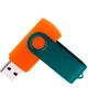 Флешка пластиковая на 16 Гб Twist Color Mix USB 2.0, оранжевая / зеленая - фото № 2