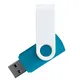 Флешка пластиковая на 16 Гб Twist White Color USB 2.0, голубая / белая - фото № 1