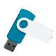 Флешка пластиковая на 16 Гб Twist White Color USB 2.0, голубая / белая - фото № 2
