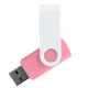 Флешка пластиковая на 16 Гб Twist White Color USB 2.0, розовая / белая - фото № 1