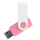 Флешка пластиковая на 16 Гб Twist White Color USB 2.0, розовая / белая - фото № 1