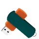 Флешка пластиковая на 32 Гб Elegance Color USB 2.0, оранжевая / зеленая - фото № 4