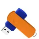 Флешка пластиковая на 32 Гб Elegance Color USB 3.0, синяя / оранжевая - фото № 4