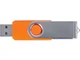 Флешка пластиковая на 32 Гб Flash C1 USB 2.0, soft-touch, оранжевая / серебристая - фото № 4