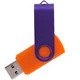 Флешка пластиковая на 32 Гб Twist Color Mix USB 2.0, оранжевая / фиолетовая - фото № 1