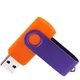 Флешка пластиковая на 32 Гб Twist Color Mix USB 2.0, оранжевая / фиолетовая - фото № 2