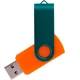Флешка пластиковая на 32 Гб Twist Color Mix USB 2.0, оранжевая / зеленая - фото № 1