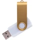 Флешка пластиковая на 32 Гб Twist White Color USB 2.0, белая / золотистая - фото № 1