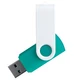 Флешка пластиковая на 32 Гб Twist White Color USB 2.0, бирюзовая / белая - фото № 1