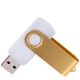 Флешка пластиковая на 4 Гб Twist White Color USB 2.0, белая / золотистая - фото № 2