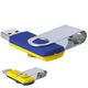 Флешка пластиковая на 64 Гб Twist Mix USB 2.0, синяя / желтая - фото № 1