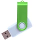 Флешка пластиковая на 8 Гб Twist White Color USB 2.0, белая / салатовая - фото № 1