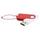 Флешка пластиковая с металлической скобой 16 Гб Designer To Go USB 2.0, белая / красная - фото № 1