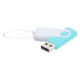 Флешка пластиковая с металлической скобой 16 Гб Designer To Go USB 2.0, бирюзовая / белая - фото № 1
