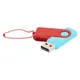 Флешка пластиковая с металлической скобой 16 Гб Designer To Go USB 2.0, бирюзовая / красная - фото № 1