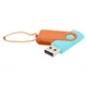 Флешка пластиковая с металлической скобой 16 Гб Designer To Go USB 2.0, бирюзовая / оранжевая - фото № 1