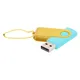 Флешка пластиковая с металлической скобой 16 Гб Designer To Go USB 2.0, бирюзовая / желтая - фото № 1
