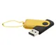 Флешка пластиковая с металлической скобой 16 Гб Designer To Go USB 2.0, черная / желтая - фото № 1