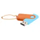 Флешка пластиковая с металлической скобой 16 Гб Designer To Go USB 2.0, голубая / оранжевая - фото № 1