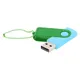 Флешка пластиковая с металлической скобой 16 Гб Designer To Go USB 2.0, голубая / зеленая - фото № 1
