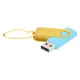 Флешка пластиковая с металлической скобой 16 Гб Designer To Go USB 2.0, голубая / желтая - фото № 1