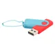 Флешка пластиковая с металлической скобой 16 Гб Designer To Go USB 2.0, красная / бирюзовая - фото № 1