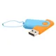 Флешка пластиковая с металлической скобой 16 Гб Designer To Go USB 2.0, оранжевая / голубая - фото № 1