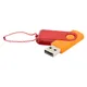 Флешка пластиковая с металлической скобой 16 Гб Designer To Go USB 2.0, оранжевая / красная - фото № 1