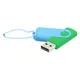 Флешка пластиковая с металлической скобой 16 Гб Designer To Go USB 2.0, зеленая / голубая - фото № 1