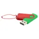 Флешка пластиковая с металлической скобой 16 Гб Designer To Go USB 2.0, зеленая / красная - фото № 1