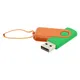Флешка пластиковая с металлической скобой 16 Гб Designer To Go USB 2.0, зеленая / оранжевая - фото № 1