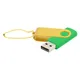 Флешка пластиковая с металлической скобой 16 Гб Designer To Go USB 2.0, зеленая / желтая - фото № 1