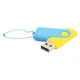 Флешка пластиковая с металлической скобой 16 Гб Designer To Go USB 2.0, желтая / голубая - фото № 1