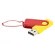 Флешка пластиковая с металлической скобой 16 Гб Designer To Go USB 2.0, желтая / красная - фото № 1
