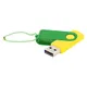 Флешка пластиковая с металлической скобой 16 Гб Designer To Go USB 2.0, желтая / зеленая - фото № 1