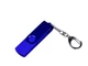 Флешка пластиковая с поворотным механизмом 16Гб, USB 2.0, micro USB, Type-С, синяя - фото № 1