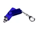 Флешка пластиковая с поворотным механизмом 16Гб, USB 2.0, micro USB, Type-С, синяя - фото № 2