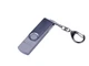 Флешка пластиковая с поворотным механизмом 32 Гб, USB 3.0/ micro USB/ Type-C, серая - фото № 1