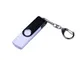 Флешка пластиковая с поворотным механизмом 64Гб, USB 2.0, micro USB, Type-С, белая / металлик - фото № 1