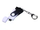 Флешка пластиковая с поворотным механизмом 64Гб, USB 2.0, micro USB, Type-С, белая / металлик - фото № 3
