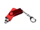 Флешка пластиковая с поворотным механизмом 64Гб, USB 2.0, micro USB, Type-С, красная - фото № 2