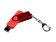 Флешка пластиковая с поворотным механизмом 64Гб, USB 2.0, micro USB, Type-С, красная - фото № 3