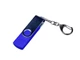Флешка пластиковая с поворотным механизмом 64Гб, USB 2.0, micro USB, Type-С, синяя / металлик - фото № 1