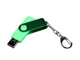 Флешка пластиковая с поворотным механизмом 64Гб, USB 2.0, micro USB, Type-С, зеленая - фото № 4