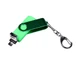 Флешка пластиковая с поворотным механизмом 64Гб, USB 2.0, micro USB, Type-С, зеленая - фото № 2
