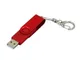 Флешка промо USB 2.0 на 4 Гб с поворотным механизмом и однотонным металлическим клипом, красная - фото № 2